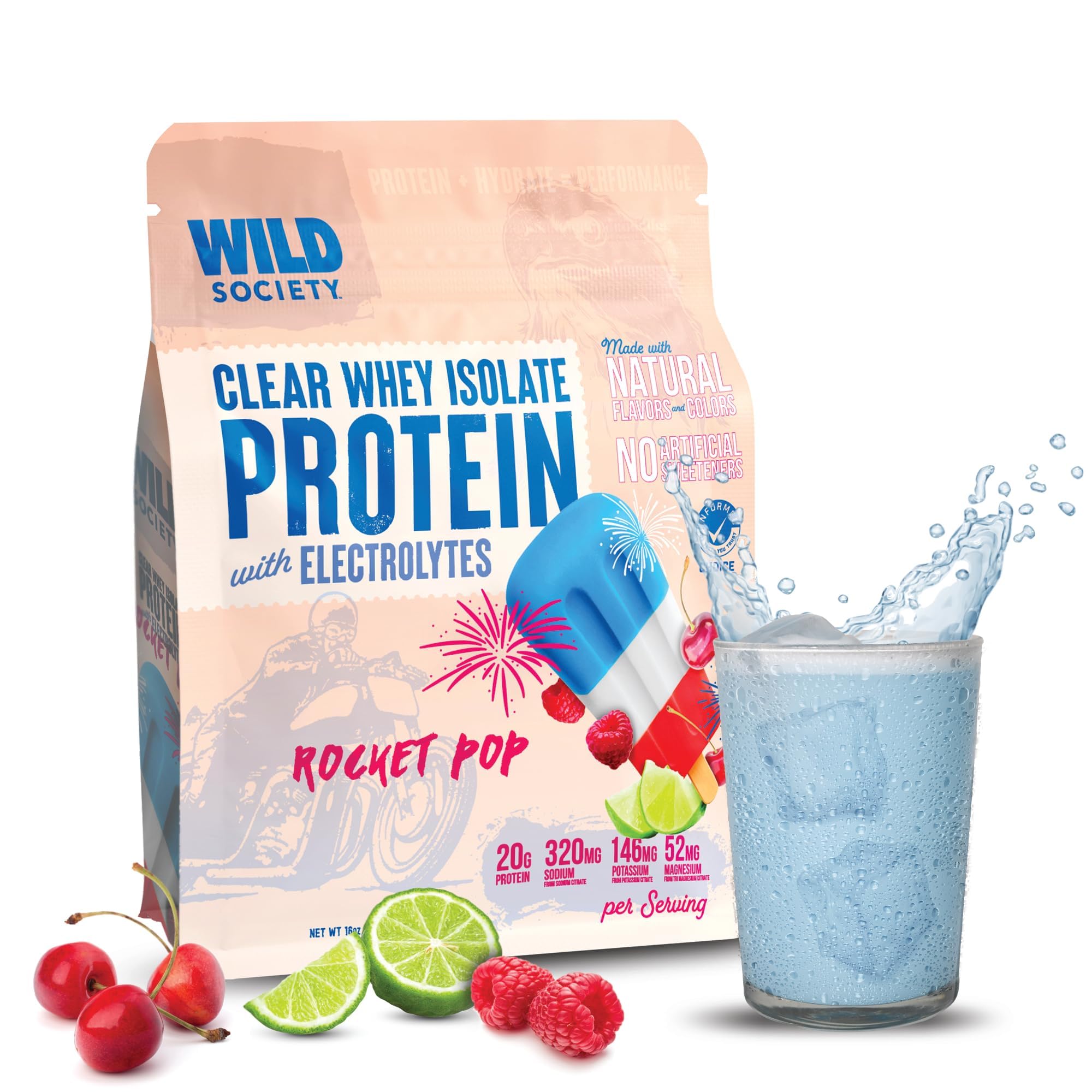 Amazon.com: WILD SOCIETY Clear Protein Powder + Electrolytes